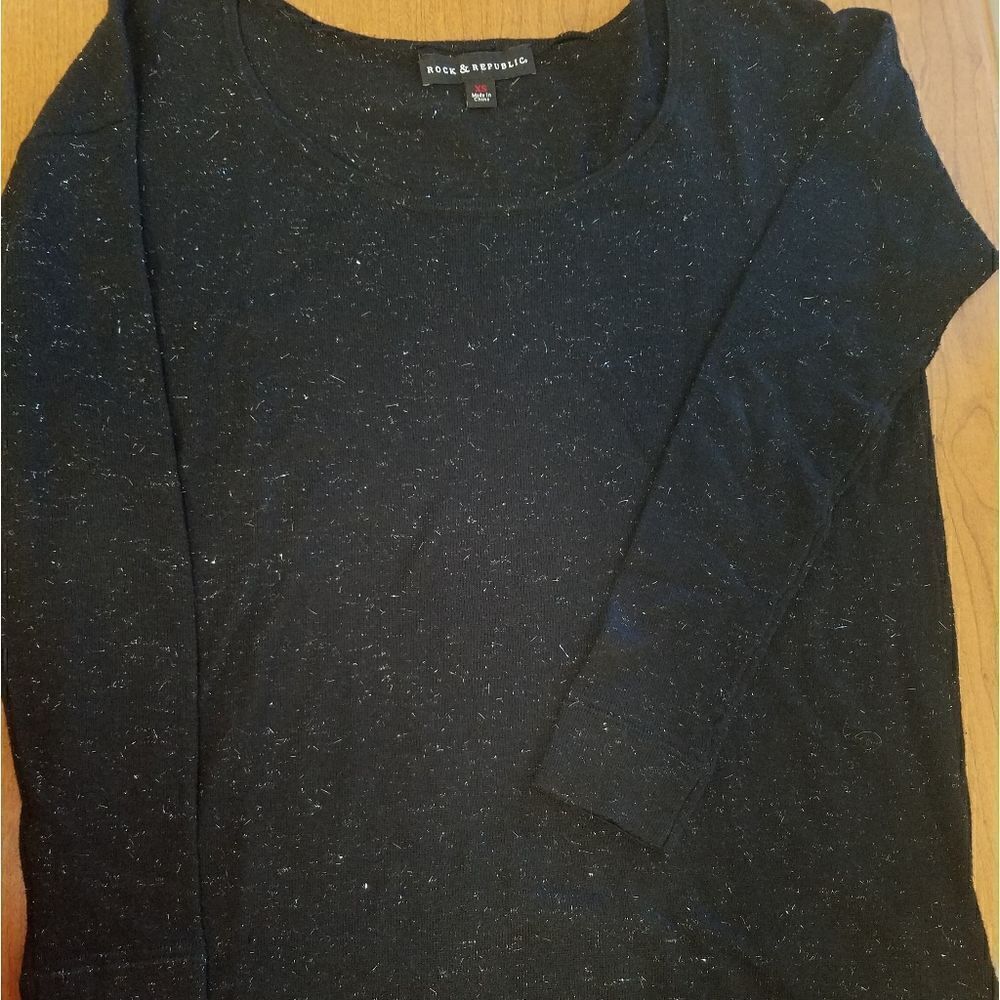 Rock &Republic Xs Black Sparklesweater.